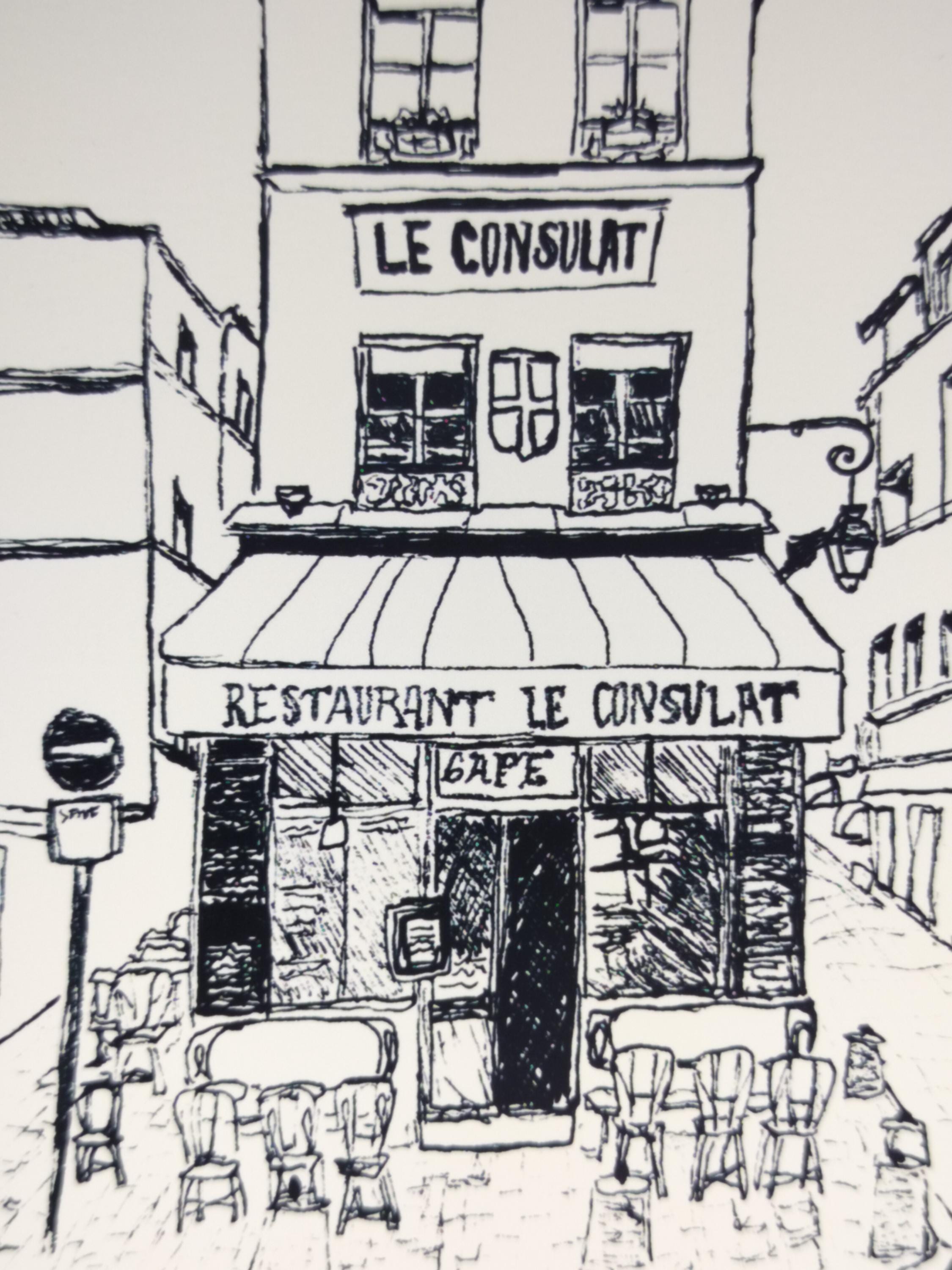 Cafe | Art Print | Original Drawing | Le Consulat | Paris Cafe | VanGogh | Claude Monet |