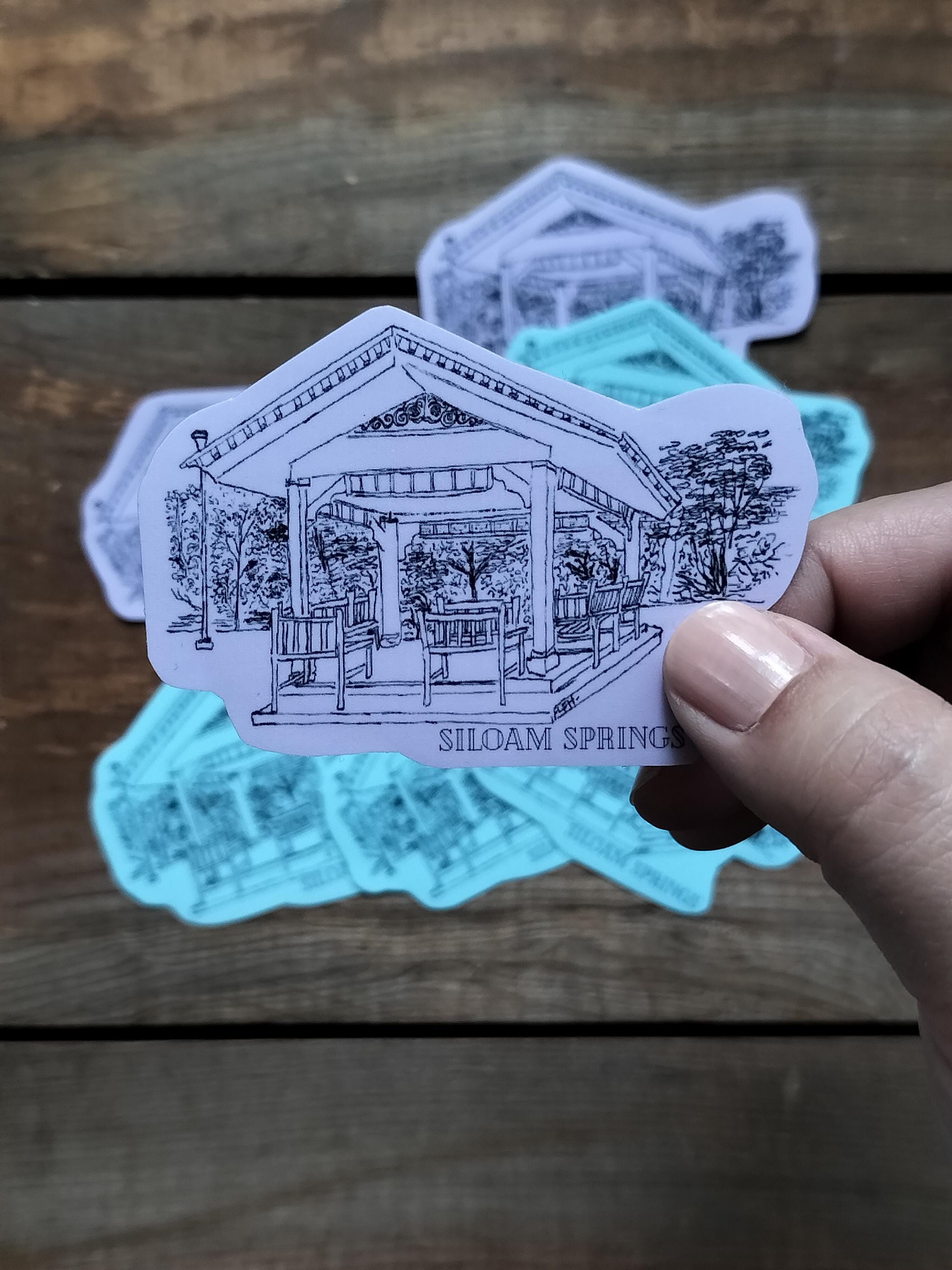 Pavillion Vinyl Sticker: Siloam Springs Downtown Landmark