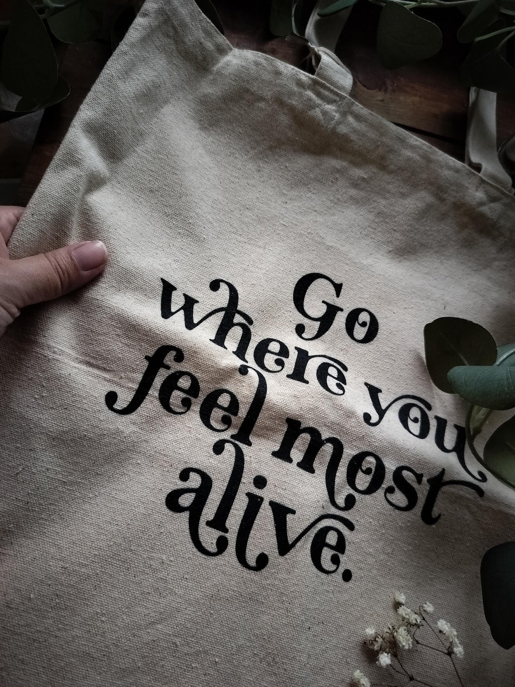 Inspirational Quote Cotton Canvas Tote Bag - Poet Lover Gift