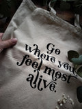 Inspirational Quote Cotton Canvas Tote Bag - Poet Lover Gift