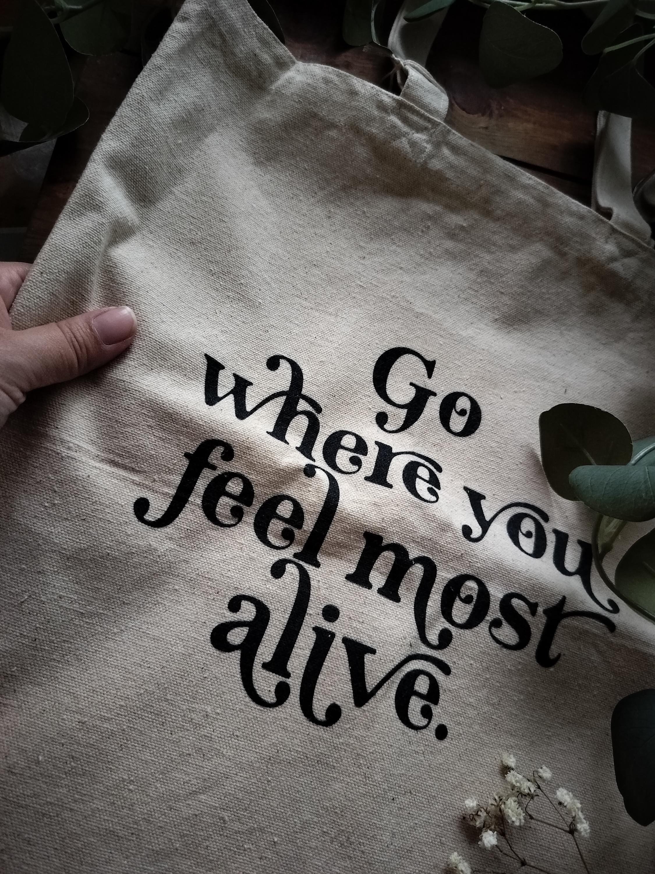 Inspirational Quote Cotton Canvas Tote Bag - Poet Lover Gift