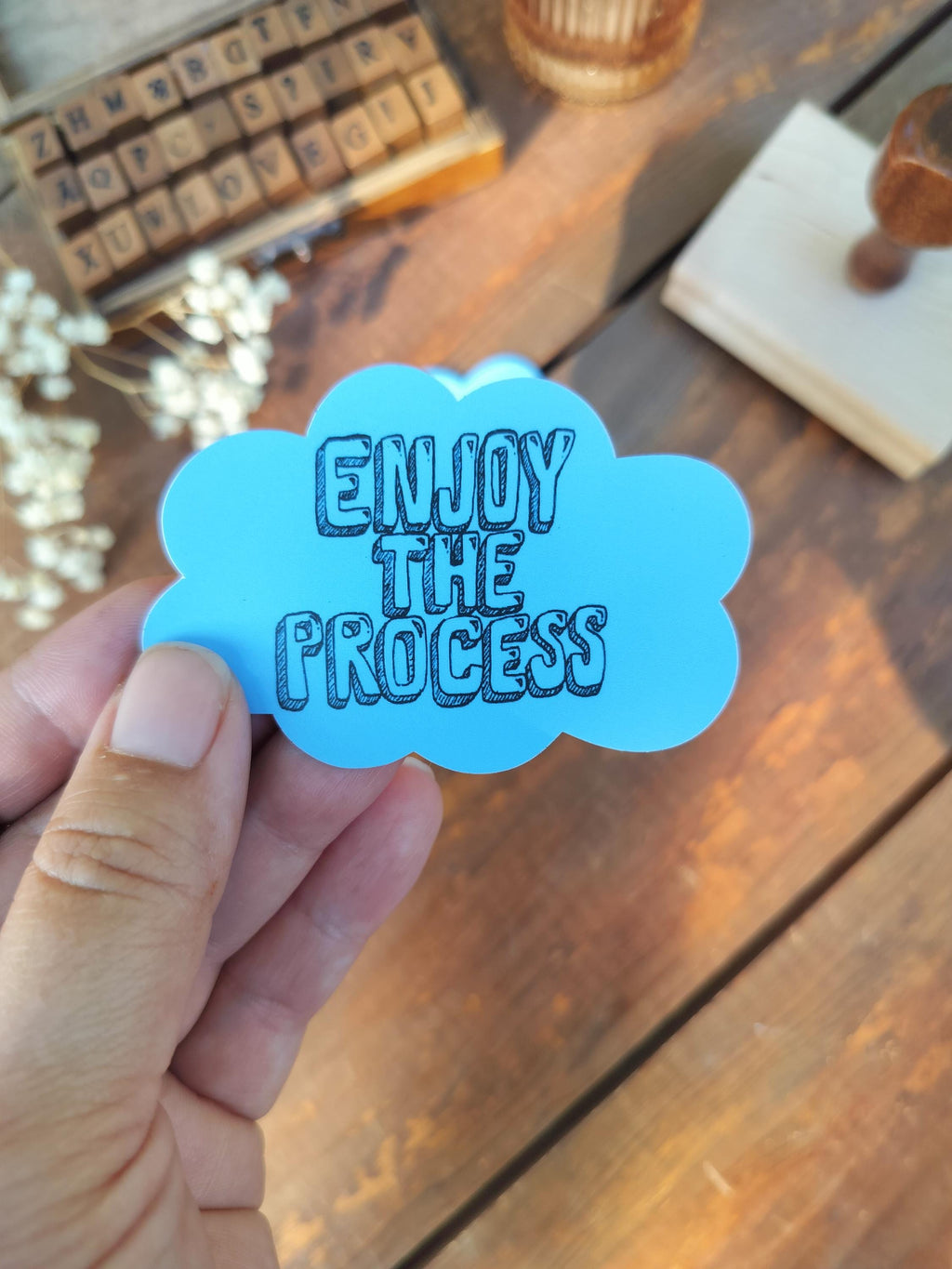 Inspirational Quote Sticker: "Enjoy The Process" Waterproof Vinyl Decal