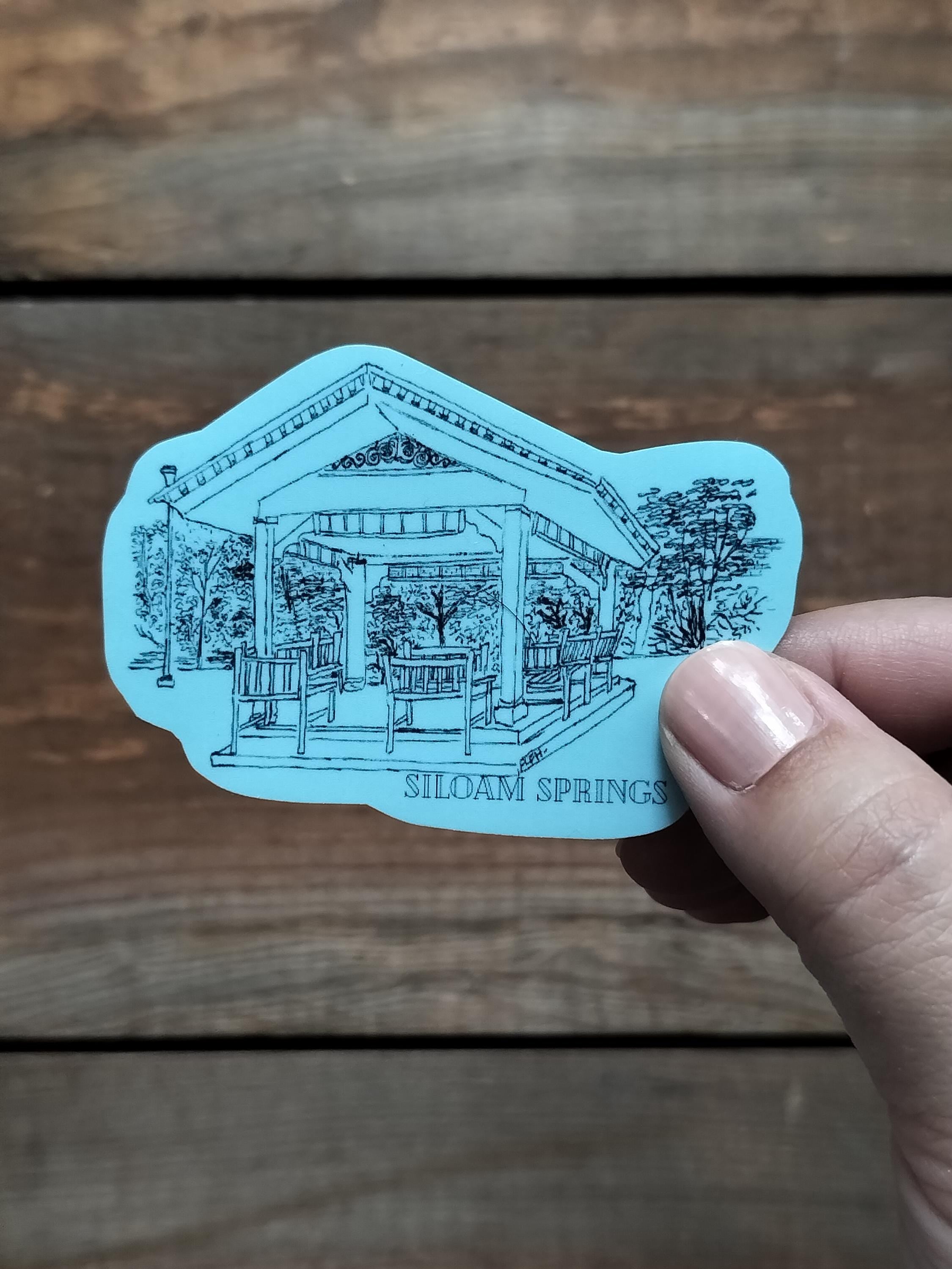 Pavillion Vinyl Sticker: Siloam Springs Downtown Landmark