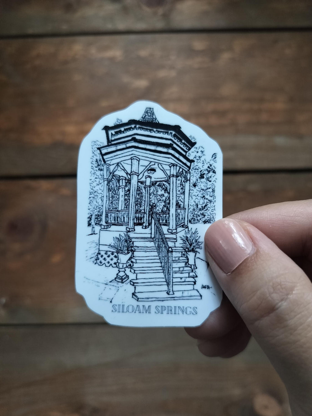 Siloam Springs Gazebo Sticker: Waterproof Vinyl Decal