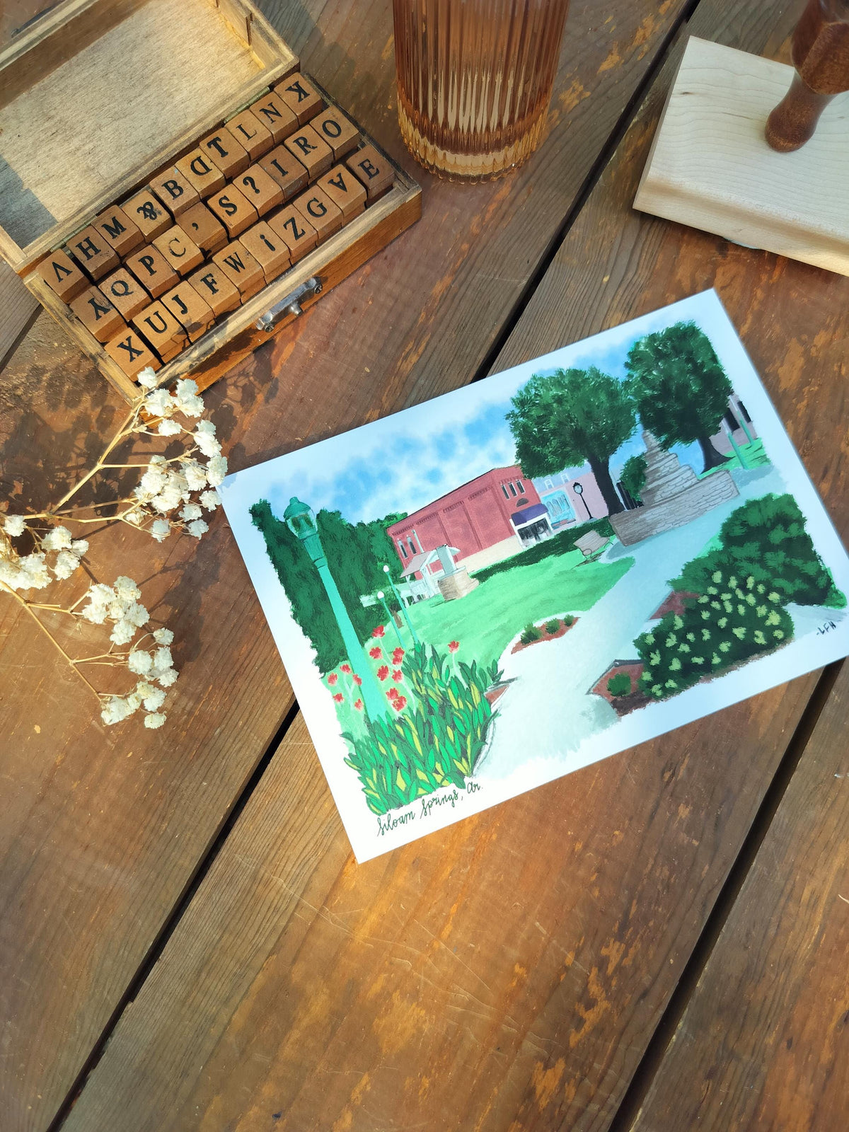 Nature Art Print| Park | Art Print | Original Drawing | Siloam Springs