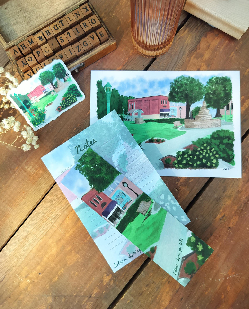 Nature Art Print| Park | Art Print | Original Drawing | Siloam Springs
