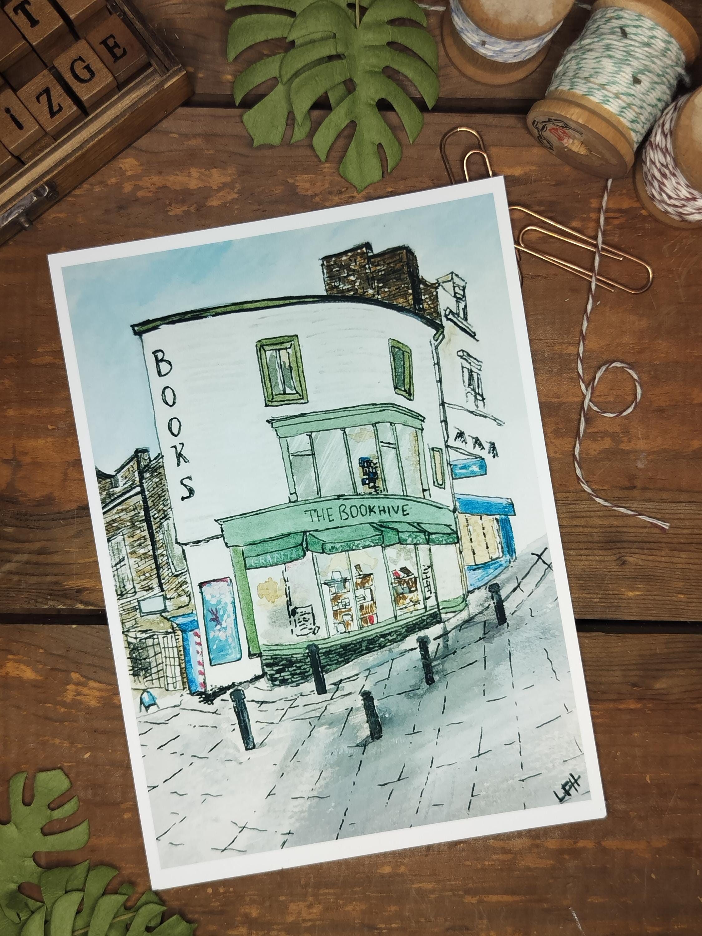 Bookstore | Art Print | Original Painting | The Bookhive | England Art |