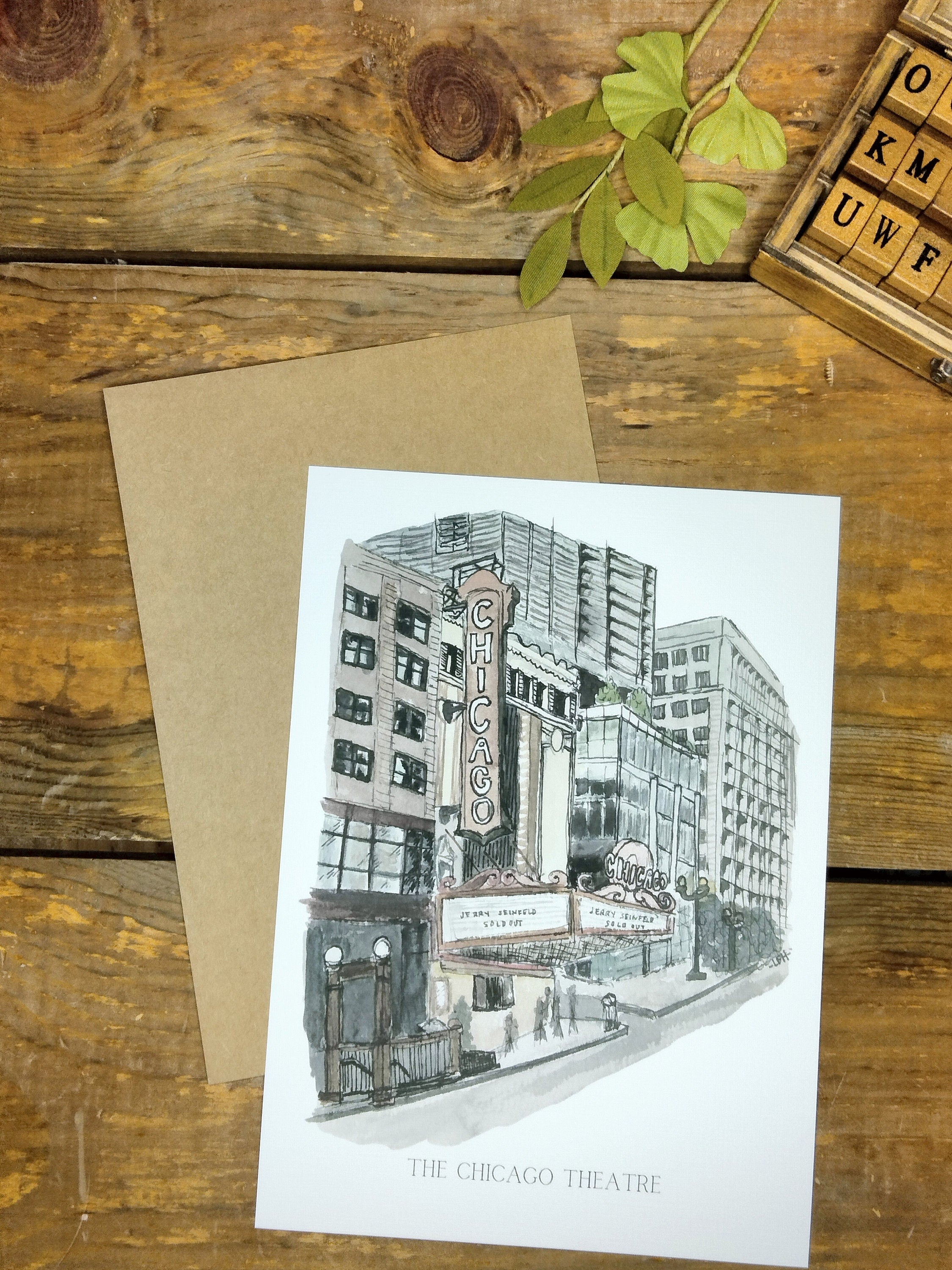 Chicago Theater Art Print: Hand-Painted Streetscape