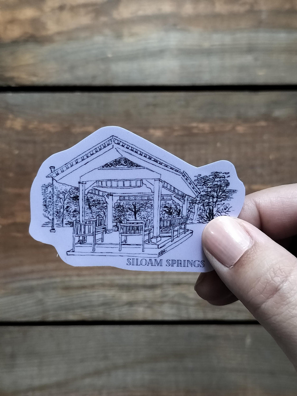 Pavillion Vinyl Sticker: Siloam Springs Downtown Landmark