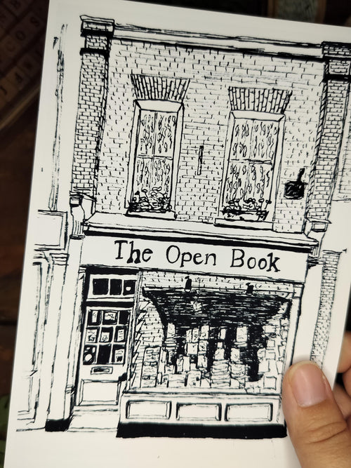 Bookstore | Art Print | Original Drawing | London Art | The Open Book |