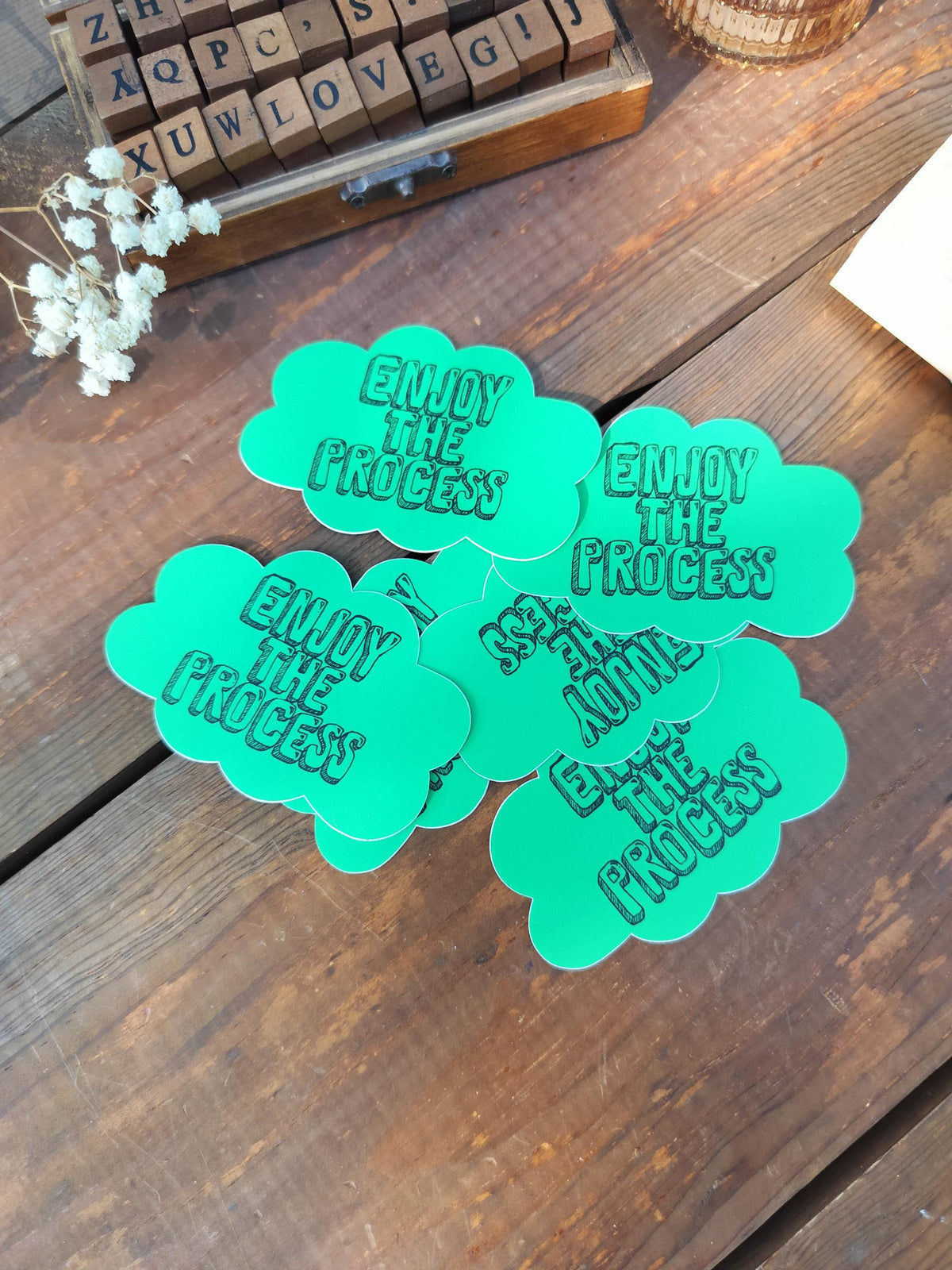 Inspirational Quote Sticker: "Enjoy The Process" Waterproof Vinyl Decal