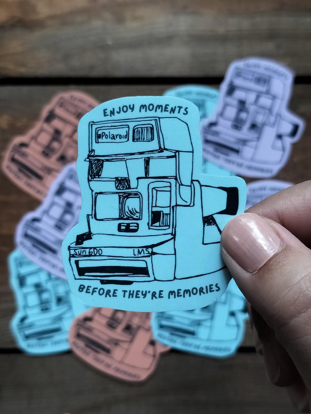 Vintage Camera Sticker: Polaroid Sun 600, Waterproof Matte Vinyl