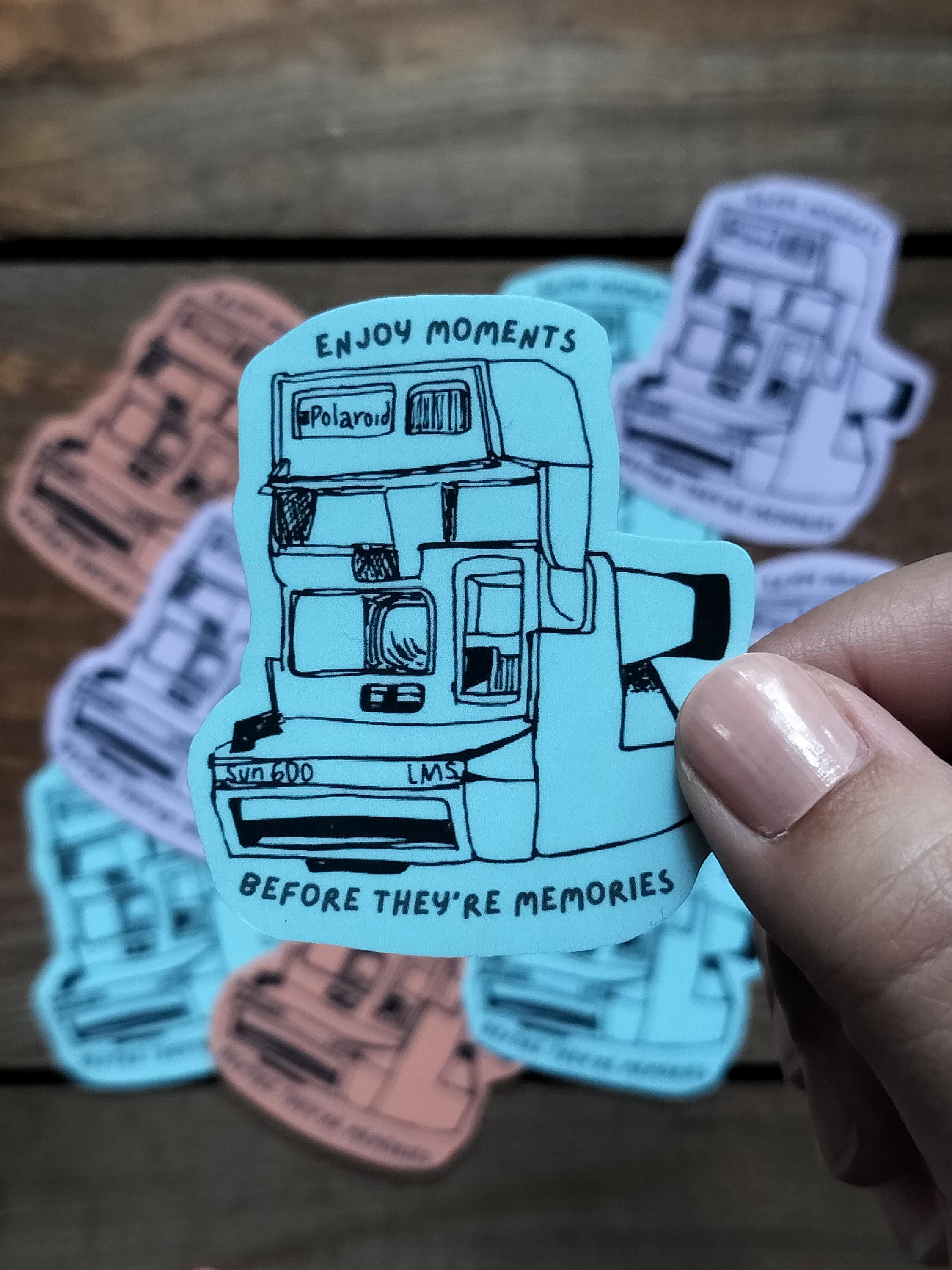 Vintage Camera Sticker: Polaroid Sun 600, Waterproof Matte Vinyl