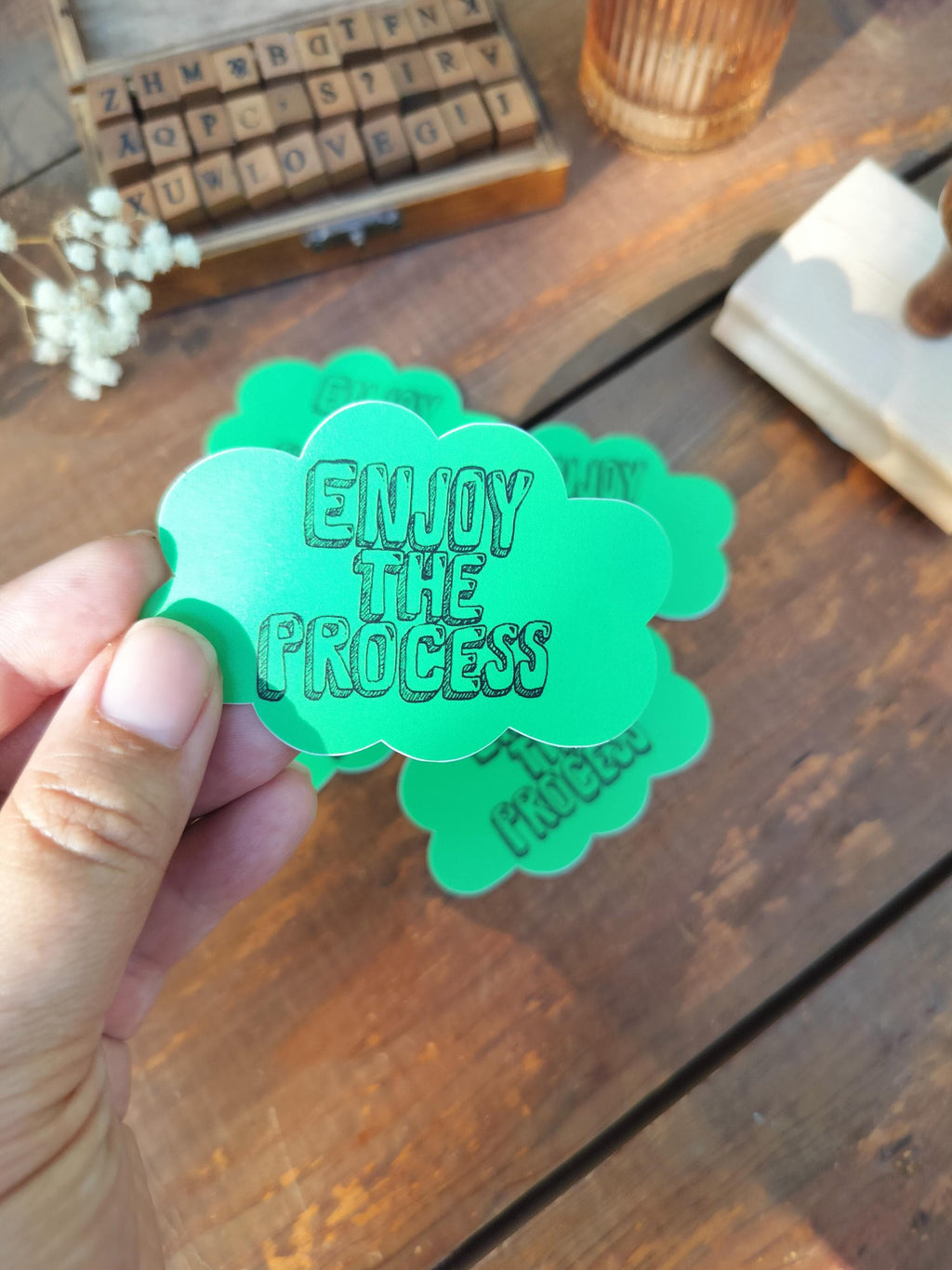 Inspirational Quote Sticker: "Enjoy The Process" Waterproof Vinyl Decal