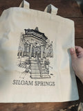 Siloam Springs Gazebo Tote Bag: Hand-Drawn Cotton Canvas