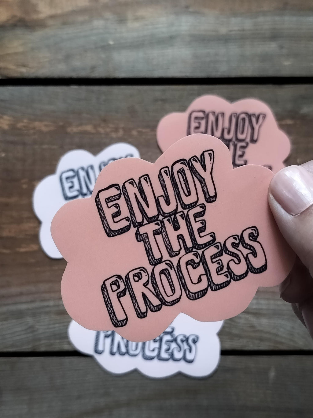 Inspirational Quote Sticker: "Enjoy The Process" Waterproof Vinyl Decal