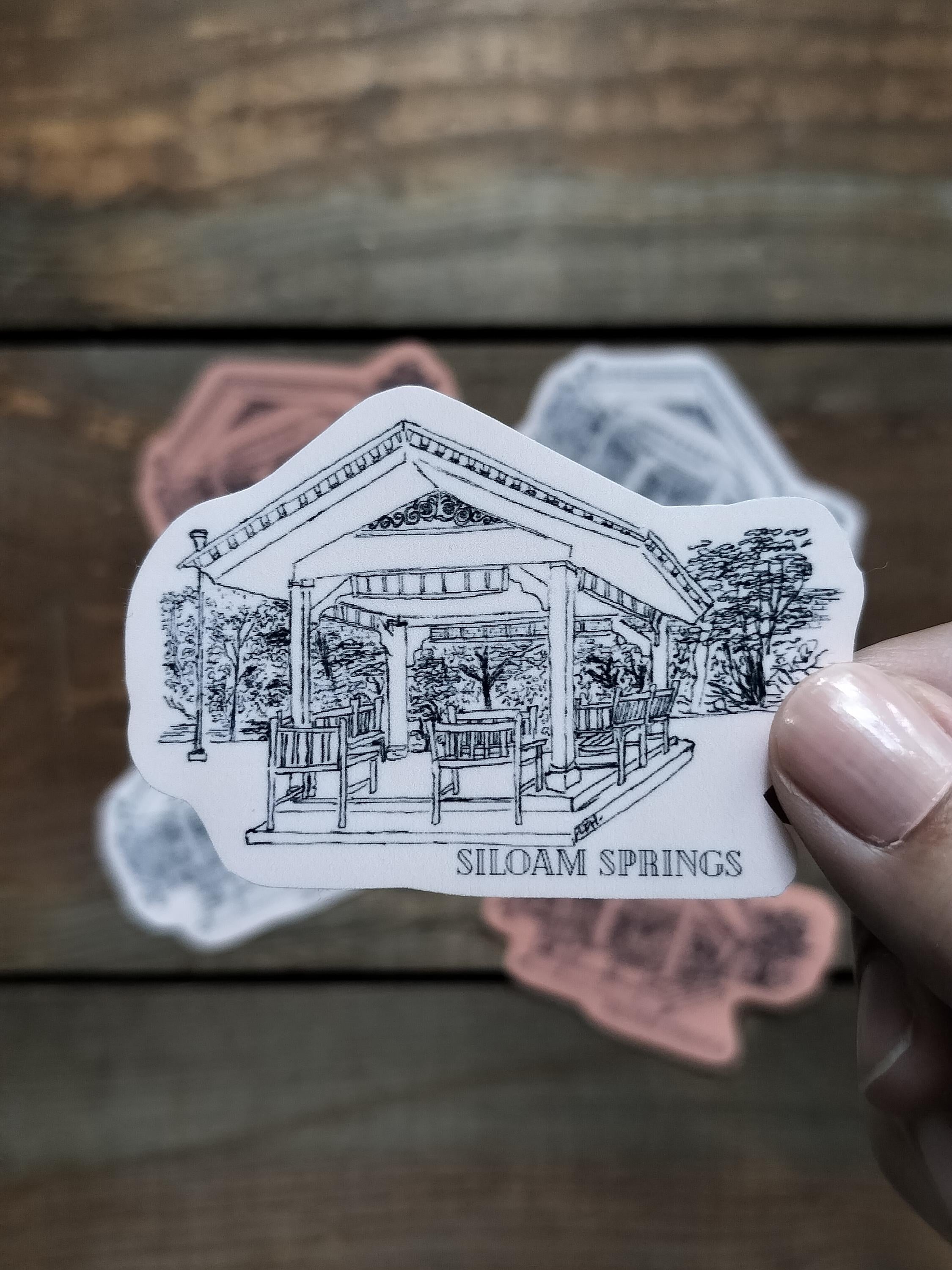 Pavillion Vinyl Sticker: Siloam Springs Downtown Landmark