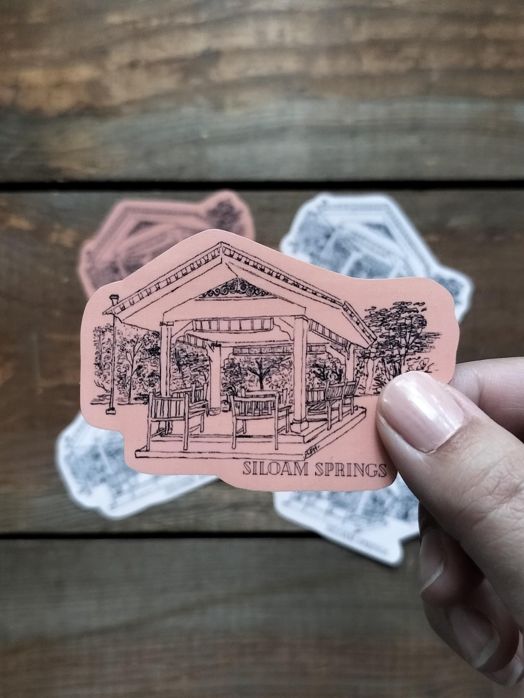 Pavillion Vinyl Sticker: Siloam Springs Downtown Landmark
