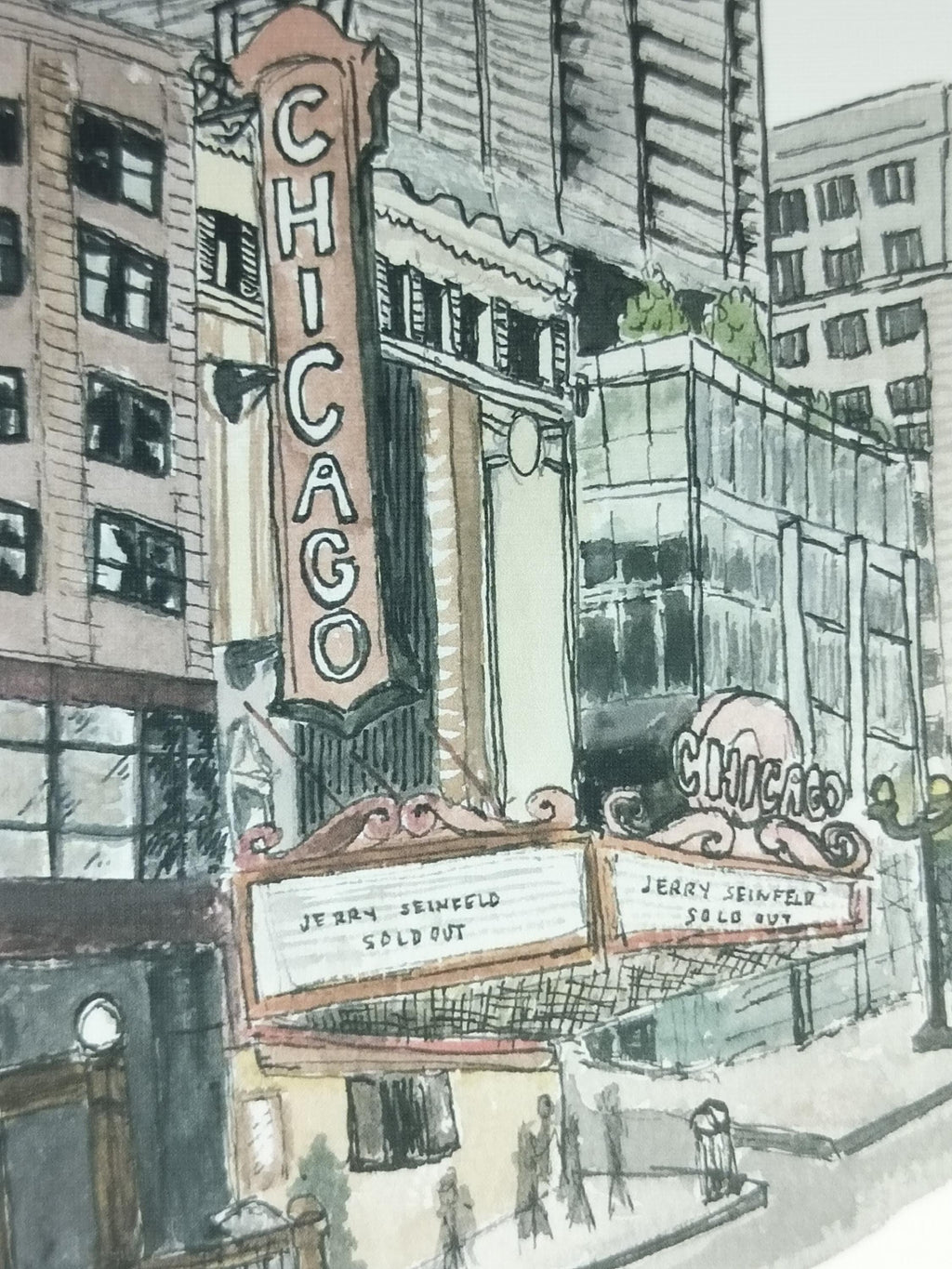 Chicago Theater Art Print: Hand-Painted Streetscape