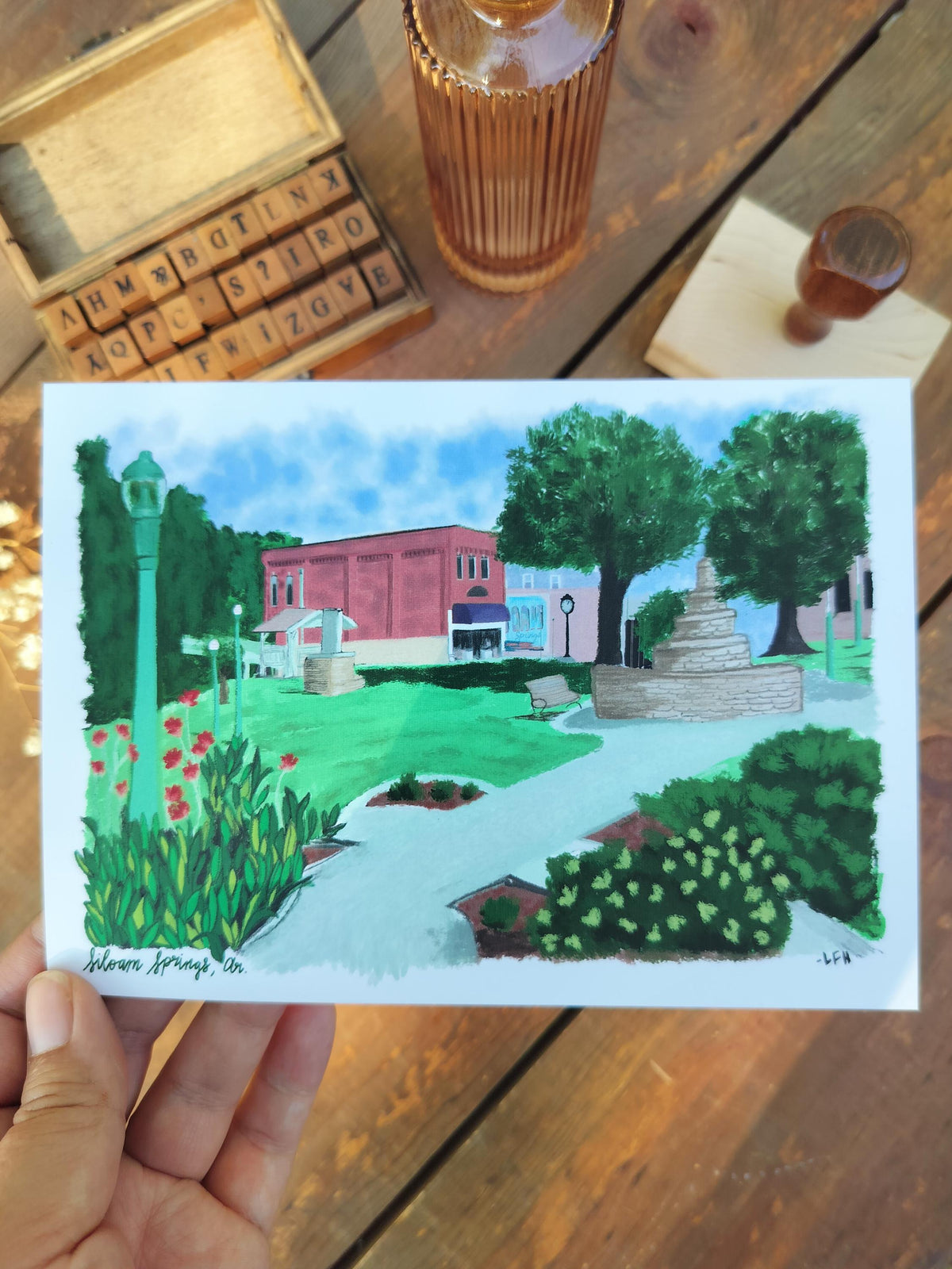 Nature Art Print| Park | Art Print | Original Drawing | Siloam Springs